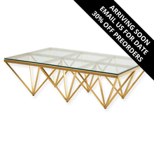 Load image into Gallery viewer, Tama Coffee Table 1.2m - Brushed Gold Base - Modern Boho Interiors