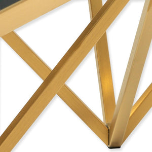 Tama Coffee Table 1.2m - Brushed Gold Base - Modern Boho Interiors