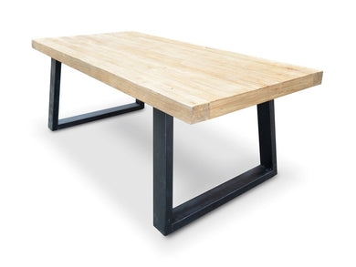 Tammi Reclaimed Elm Wood Dining Table 1.98m - Natural - Modern Boho Interiors