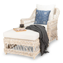 Load image into Gallery viewer, Tia Armchair With Ottoman - White Wash - Modern Boho Interiors