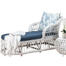 Load image into Gallery viewer, Tia Daybed - Whitewash, Blue &amp; Floral Fabric - Modern Boho Interiors