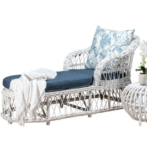 Tia Daybed - Whitewash, Blue & Floral Fabric - Modern Boho Interiors