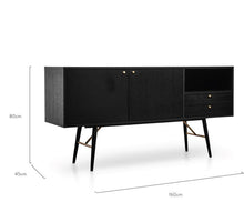 Load image into Gallery viewer, Trent Buffet Unit - Black - Modern Boho Interiors