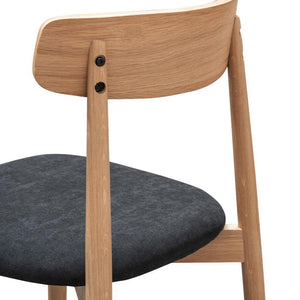 Tui Dining Chair - Black Fabric, Natural Frame - Modern Boho Interiors