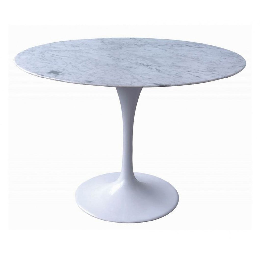 Tulip Marble Dining Table 1.2m - White Base - Modern Boho Interiors