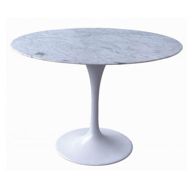 Tulip Marble Dining Table 1m - White Base - Modern Boho Interiors