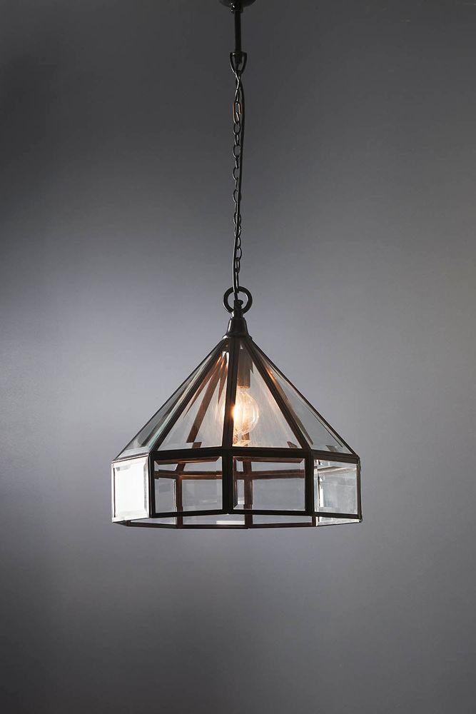Tuscan Glass Hanging Lamp - Antique Bronze - Modern Boho Interiors