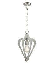 Load image into Gallery viewer, Tuscan Small Pendant Light - Polished Nickel &amp; Winter Moss Wood - Modern Boho Interiors