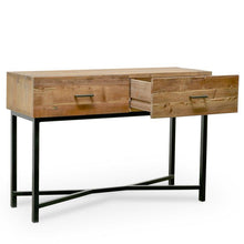 Load image into Gallery viewer, Utah Reclaimed Pine Console Table 1.2m - Black Base - Modern Boho Interiors