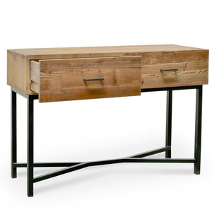 Utah Reclaimed Pine Console Table 1.2m - Black Base - Modern Boho Interiors