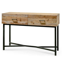 Load image into Gallery viewer, Utah Reclaimed Pine Console Table 1.2m - Black Base - Modern Boho Interiors