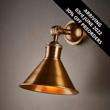 Load image into Gallery viewer, Ventura Wall Lamp - Antique Brass - Modern Boho Interiors