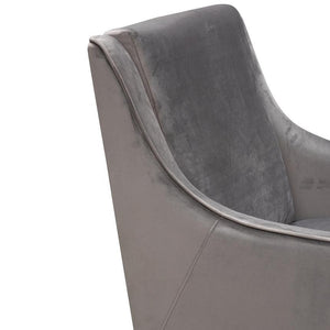 Wallace Armchair - Titanium Grey Velvet - Modern Boho Interiors