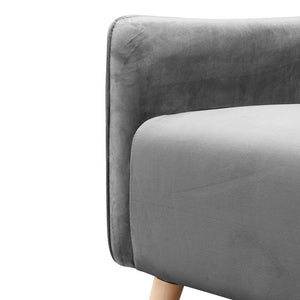Wallace Armchair - Titanium Grey Velvet - Modern Boho Interiors