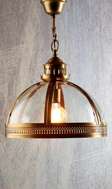 Winston Glass Pendant - Antique Brass - Modern Boho Interiors
