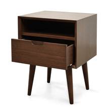 Load image into Gallery viewer, Xander Bedside Table - Walnut - Modern Boho Interiors