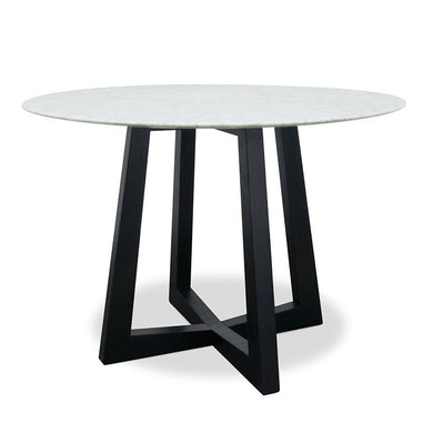 Zodiac Marble Dining Table 1.15m (Round) - Black Base - Modern Boho Interiors